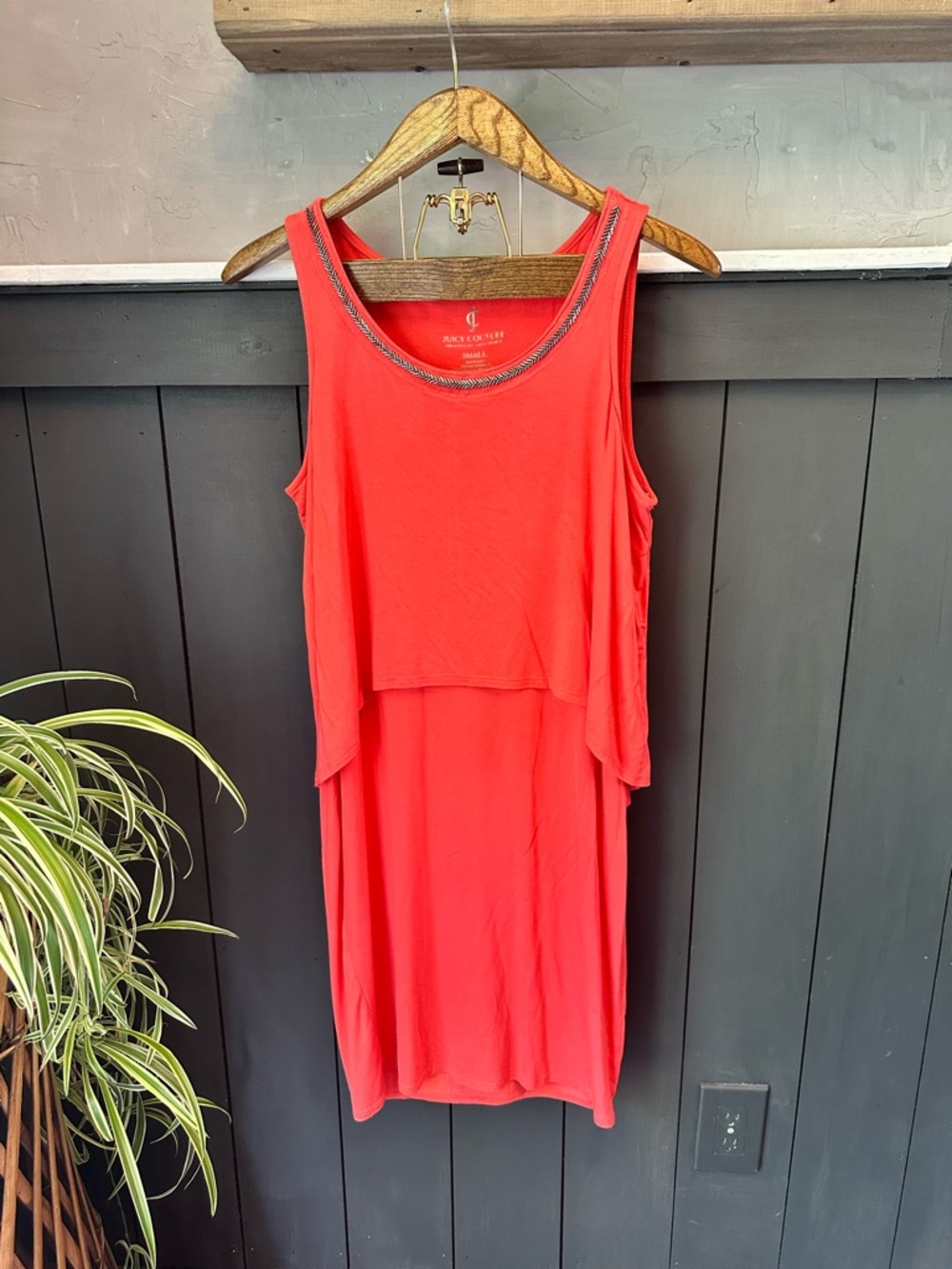 Juicy Couture Y2K Coral Layered Tank‎ Midi Dress size S